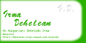 irma dehelean business card